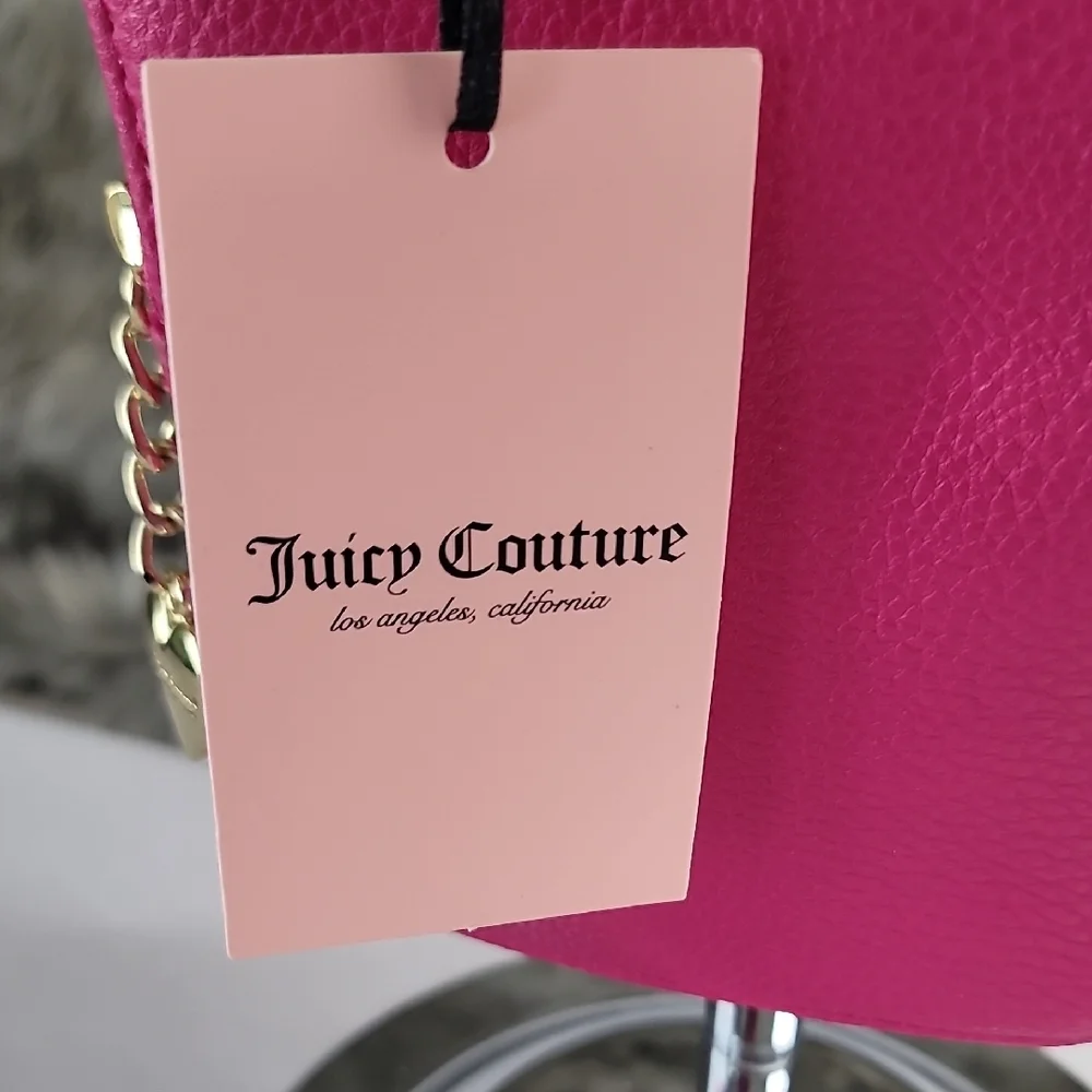 Juicy Couture Vibrant Pink Crossbody Cell Phone  Bag with Gold Accents NWT - Picture 2 of 13